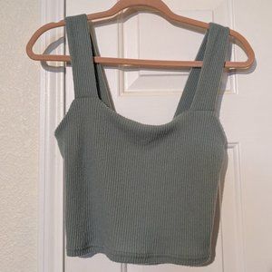 Ribbed Square Neck Cami Crop Top